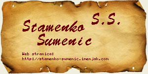 Stamenko Sumenić vizit kartica